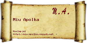 Miu Apolka névjegykártya